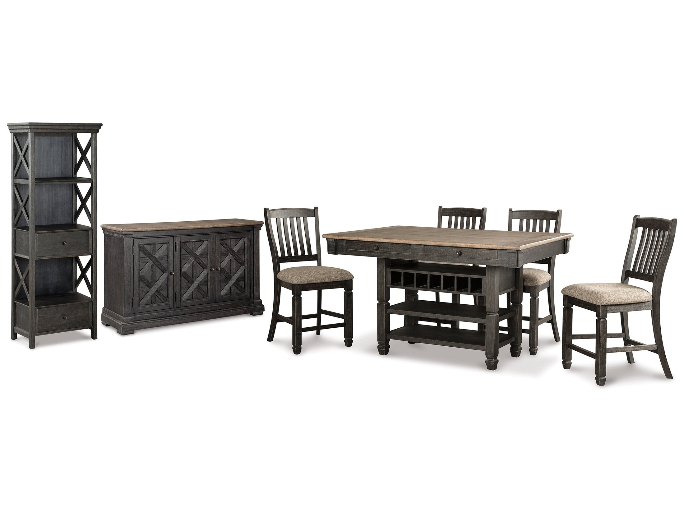 Tyler Creek /Grayish Brown Counter Height Table, Black