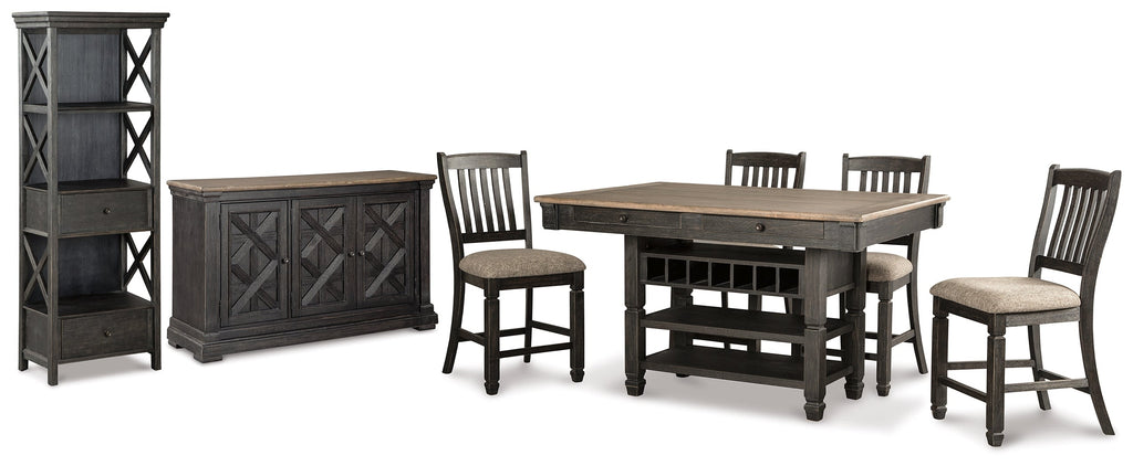 Tyler Creek /Grayish Brown Counter Height Table, Black