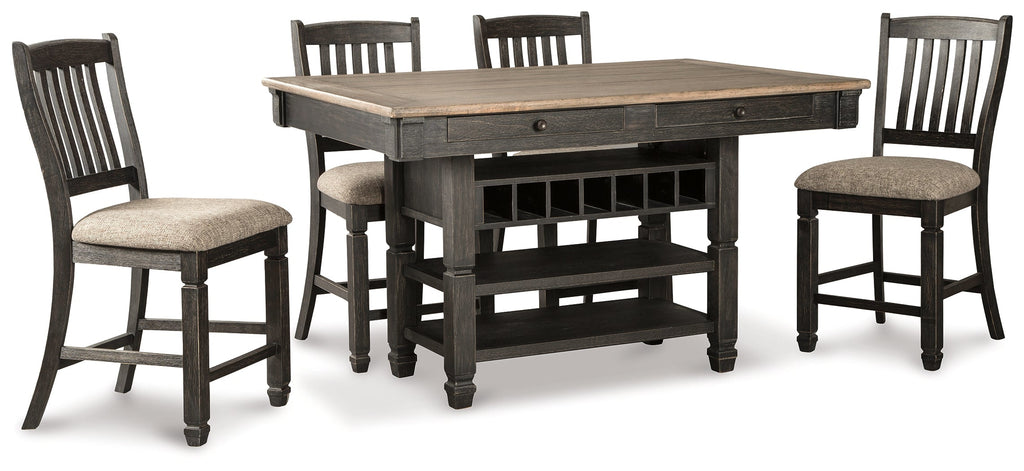 Tyler Creek /Grayish Brown Counter Height Table, Black