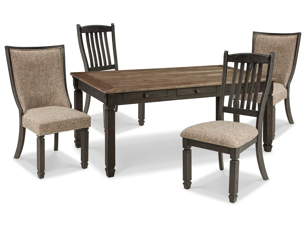 Tyler Creek Black/Grayish Brown Dining Table and 4 Chairs