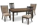 Tyler Creek Black/Grayish Brown Dining Table and 4 Chairs