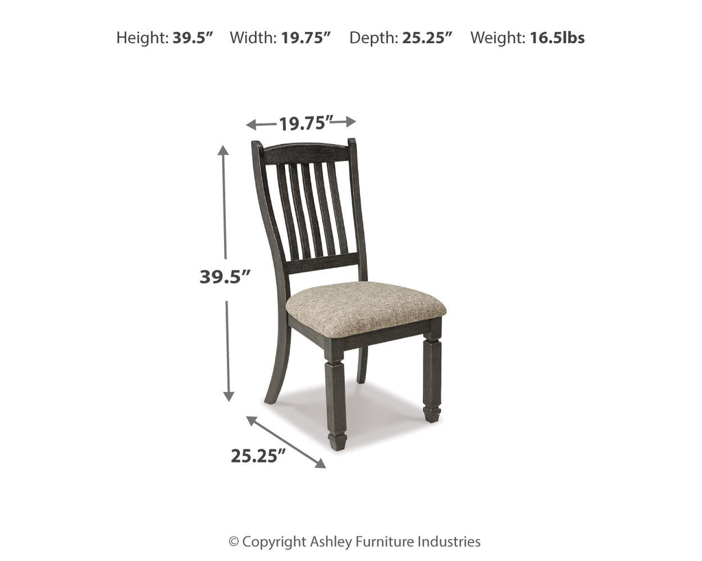 Tyler Creek Black/Grayish Brown Dining Table and 4 Chairs