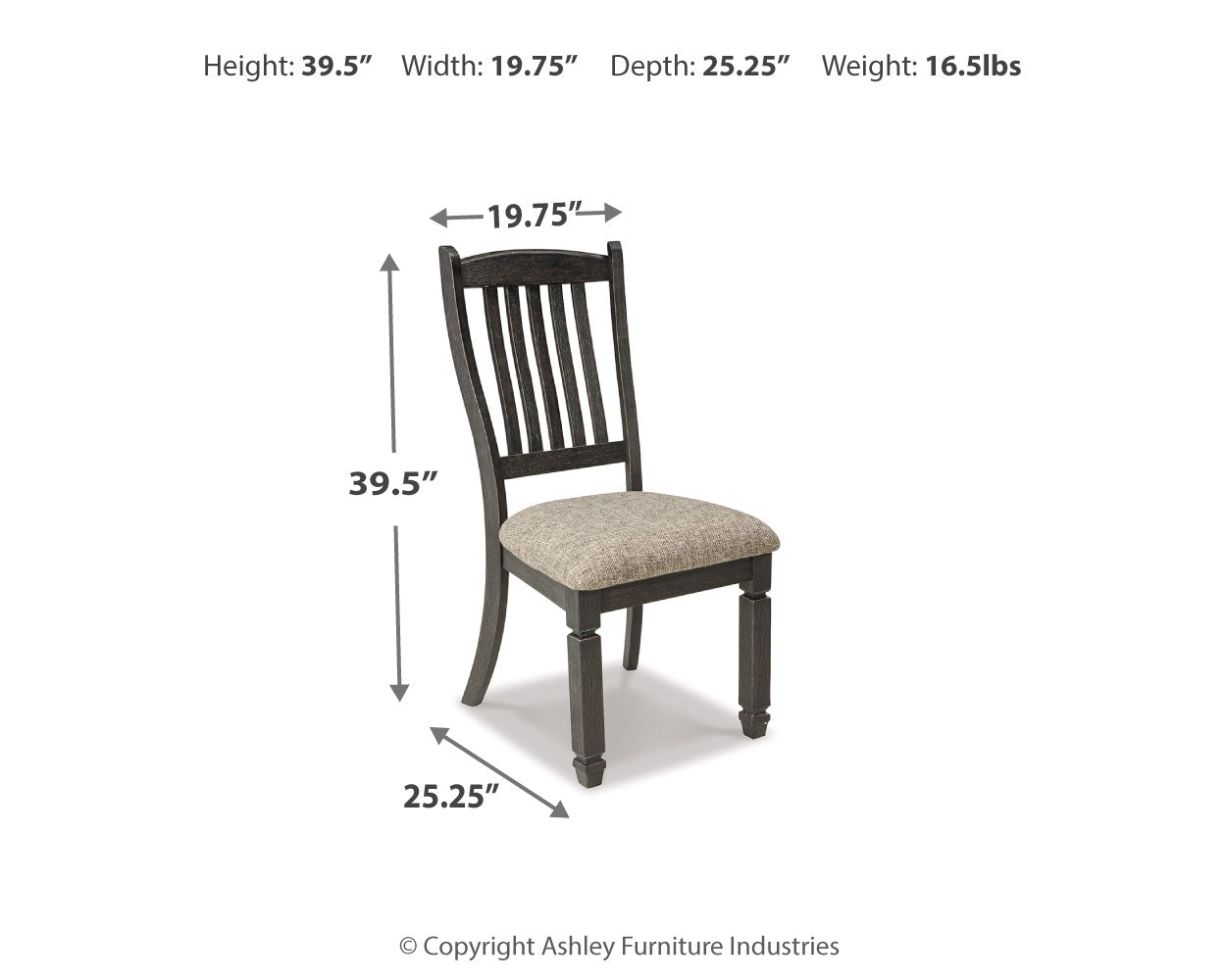 Tyler Creek Black/Grayish Brown Dining Table and 6 Chairs