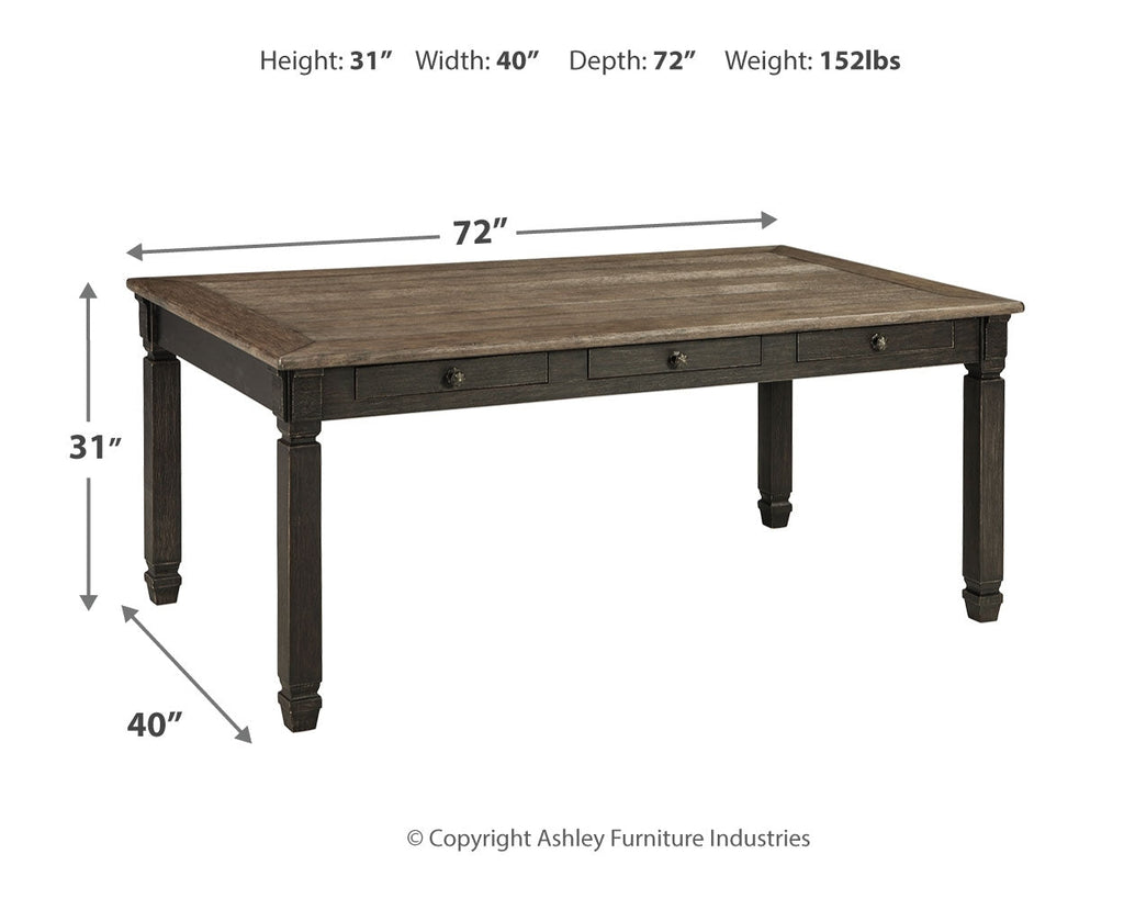 Tyler Creek Black/Grayish Brown Dining Table and 4 Chairs with Bench