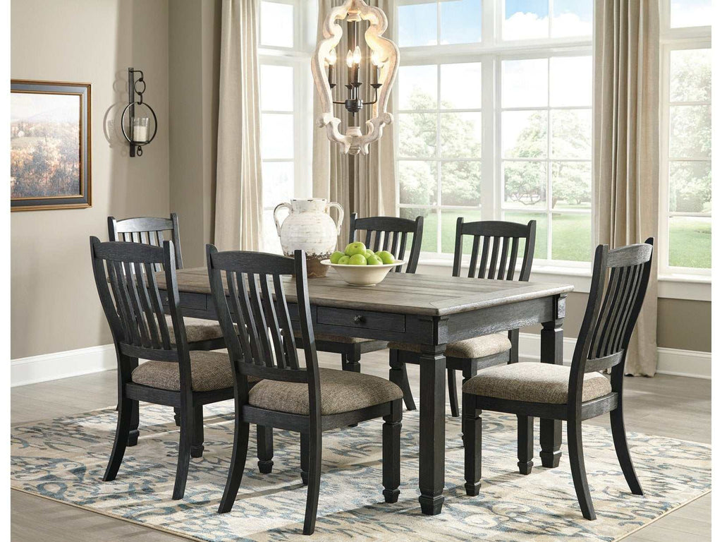 Tyler Creek Black/Grayish Brown Dining Table and 6 Chairs