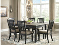 Tyler Creek Black/Grayish Brown Dining Table and 6 Chairs