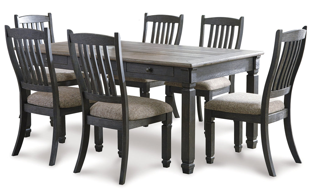 Tyler Creek Black/Grayish Brown Dining Table and 6 Chairs