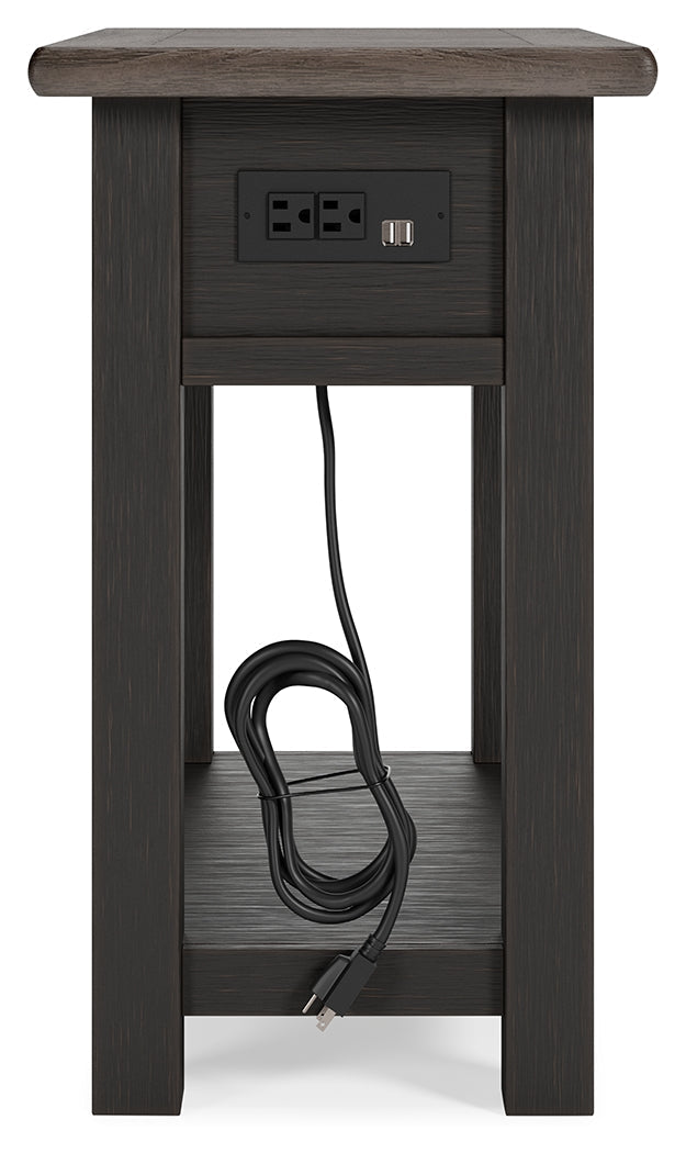 Tyler Creek Grayish Brown/Black Chairside End Table