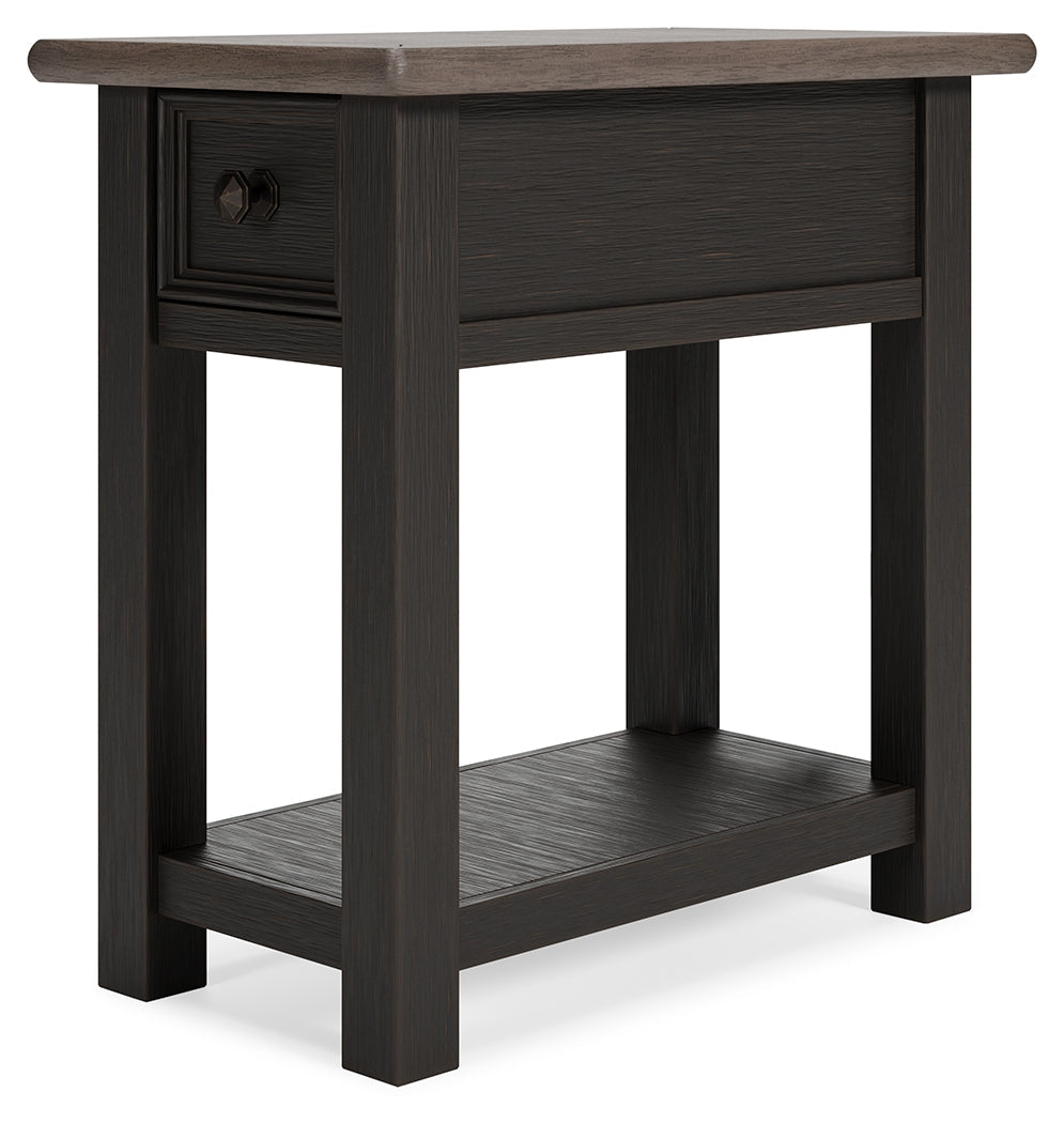 Tyler Creek Grayish Brown/Black Chairside End Table