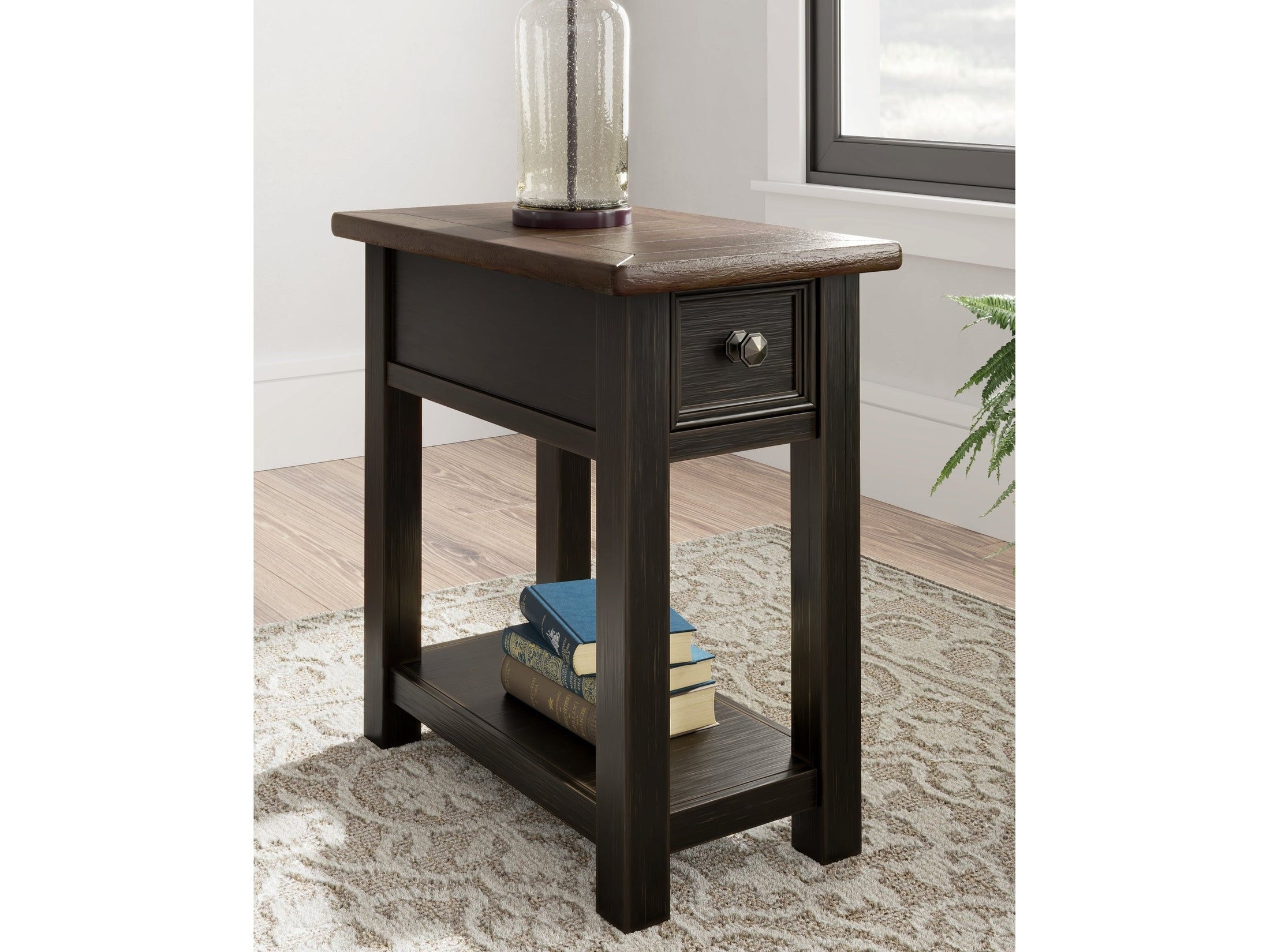 Tyler Creek Grayish Brown/Black Chairside End Table
