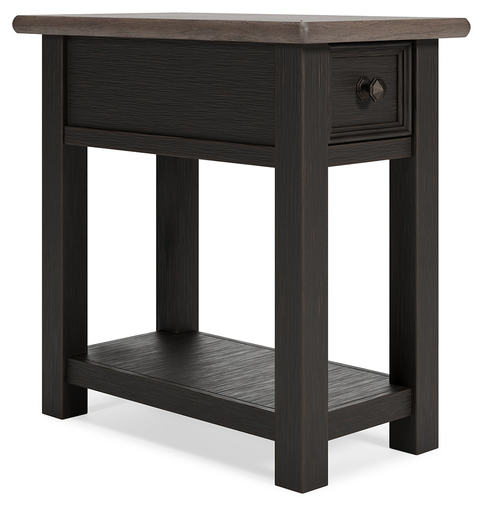 Tyler Creek Grayish Brown/Black Chairside End Table