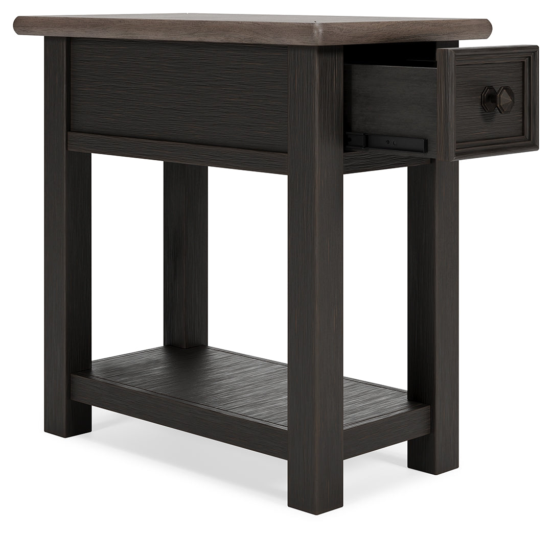 Tyler Creek Grayish Brown/Black Chairside End Table