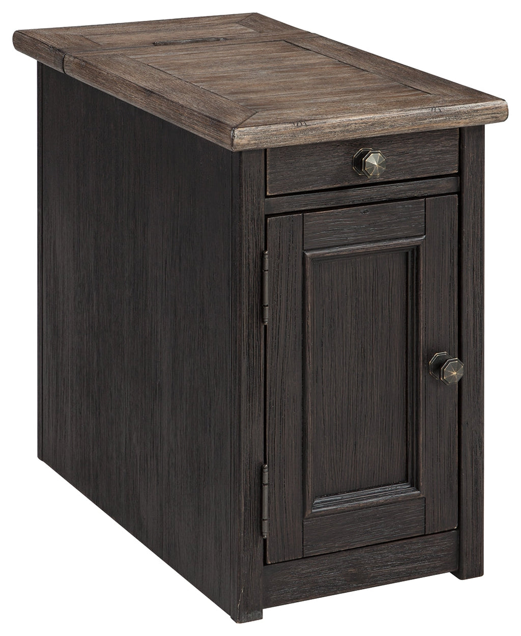 Tyler Creek Grayish /Black Coffee Table and 2 Chairside End Tables, Brown