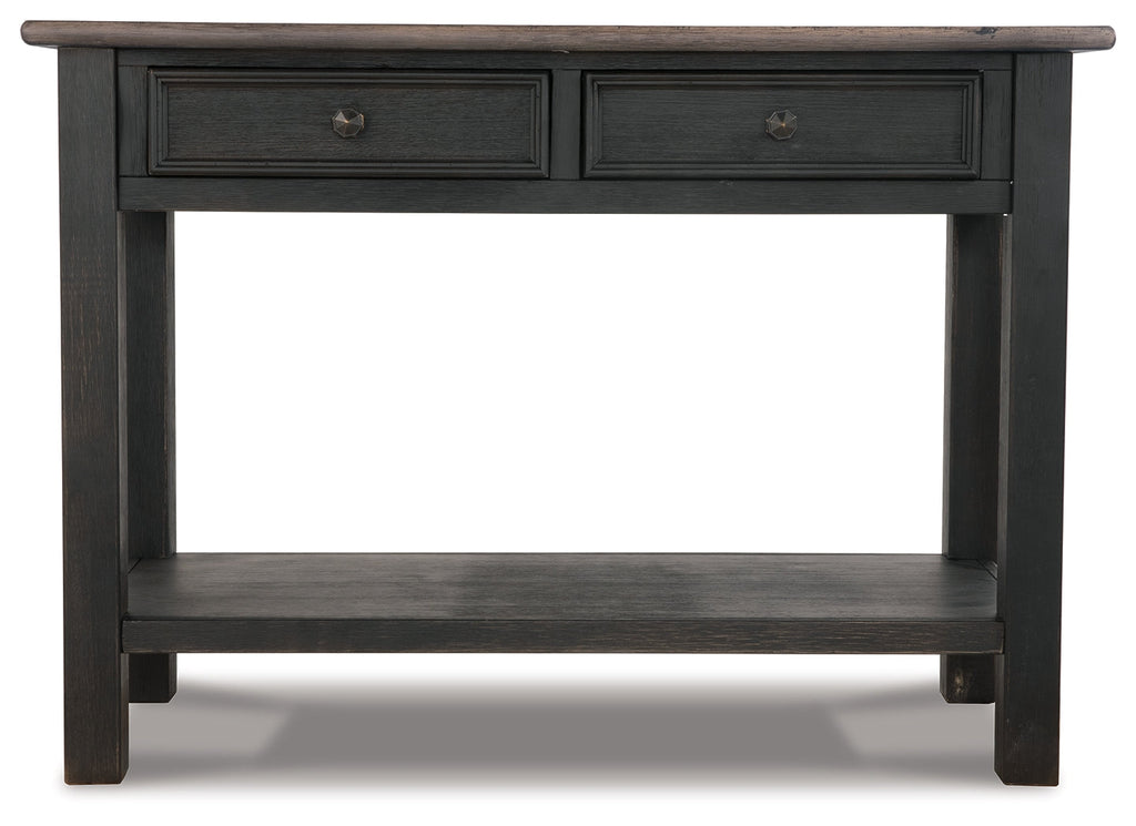 Tyler Creek Grayish /Black Coffee Table and 2 End Tables, Brown