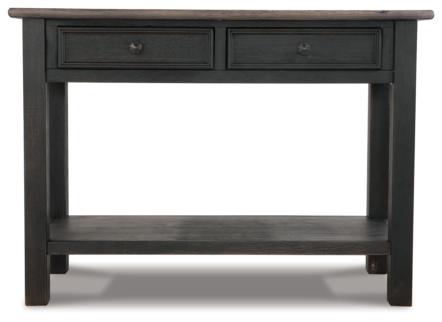 Tyler Creek Grayish /Black Coffee Table and 2 End Tables, Brown