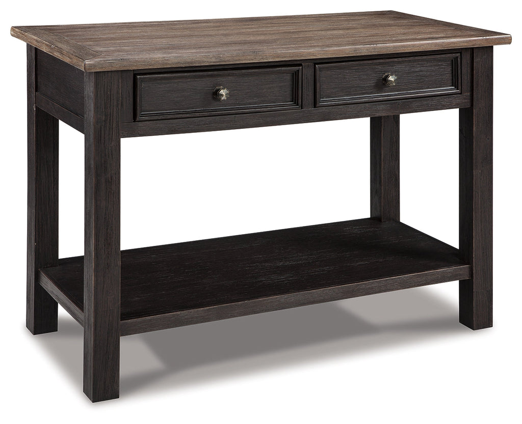 Tyler Creek Grayish /Black Coffee Table and 2 End Tables, Brown