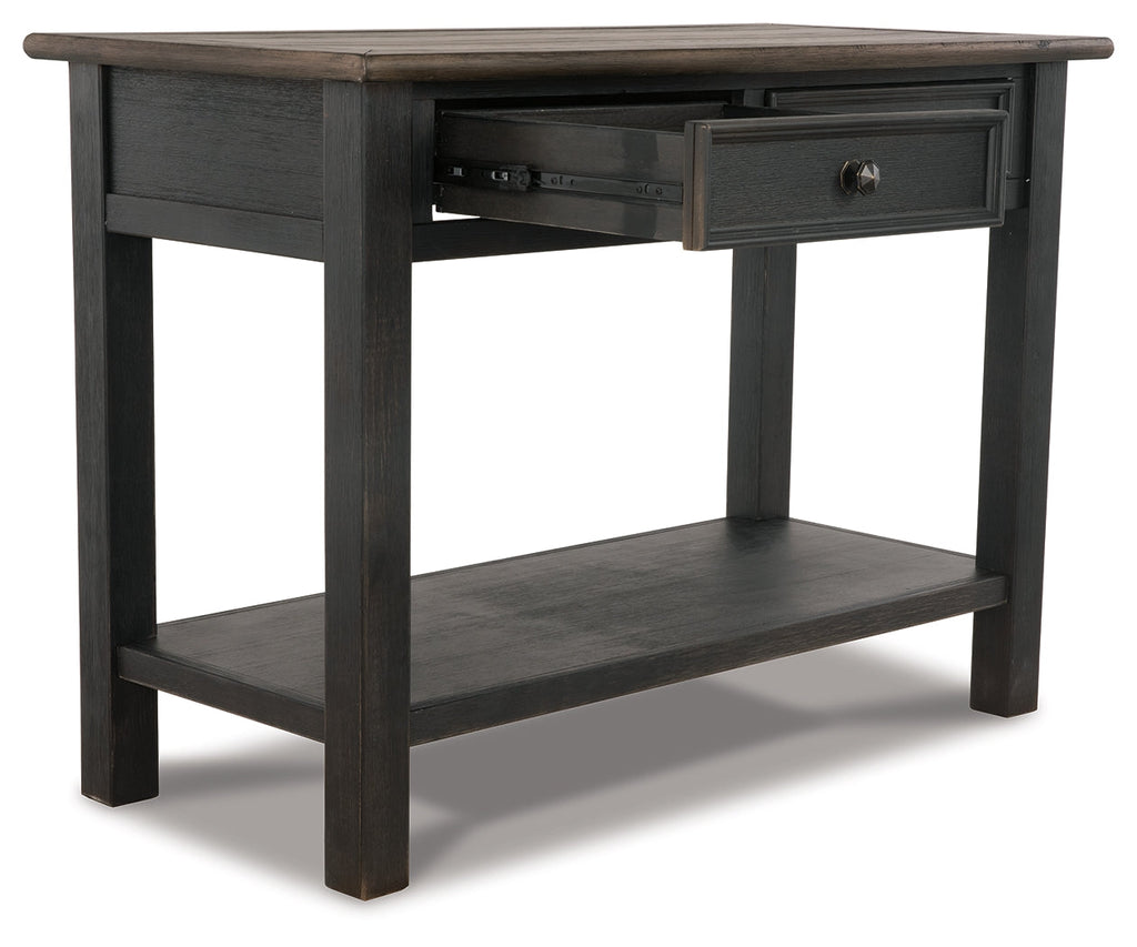 Tyler Creek Grayish /Black Coffee Table and 2 End Tables, Brown