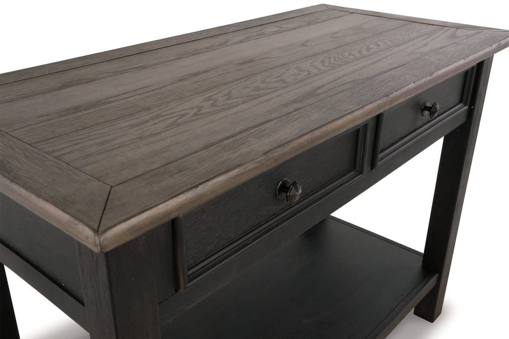 Tyler Creek Grayish /Black Coffee Table and 2 End Tables, Brown