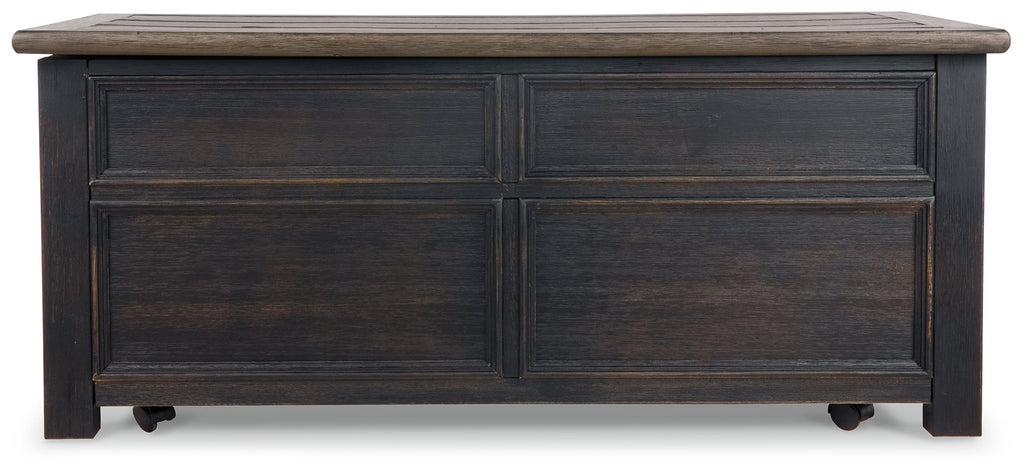 Tyler Creek Grayish /Black Coffee Table and 2 End Tables, Brown