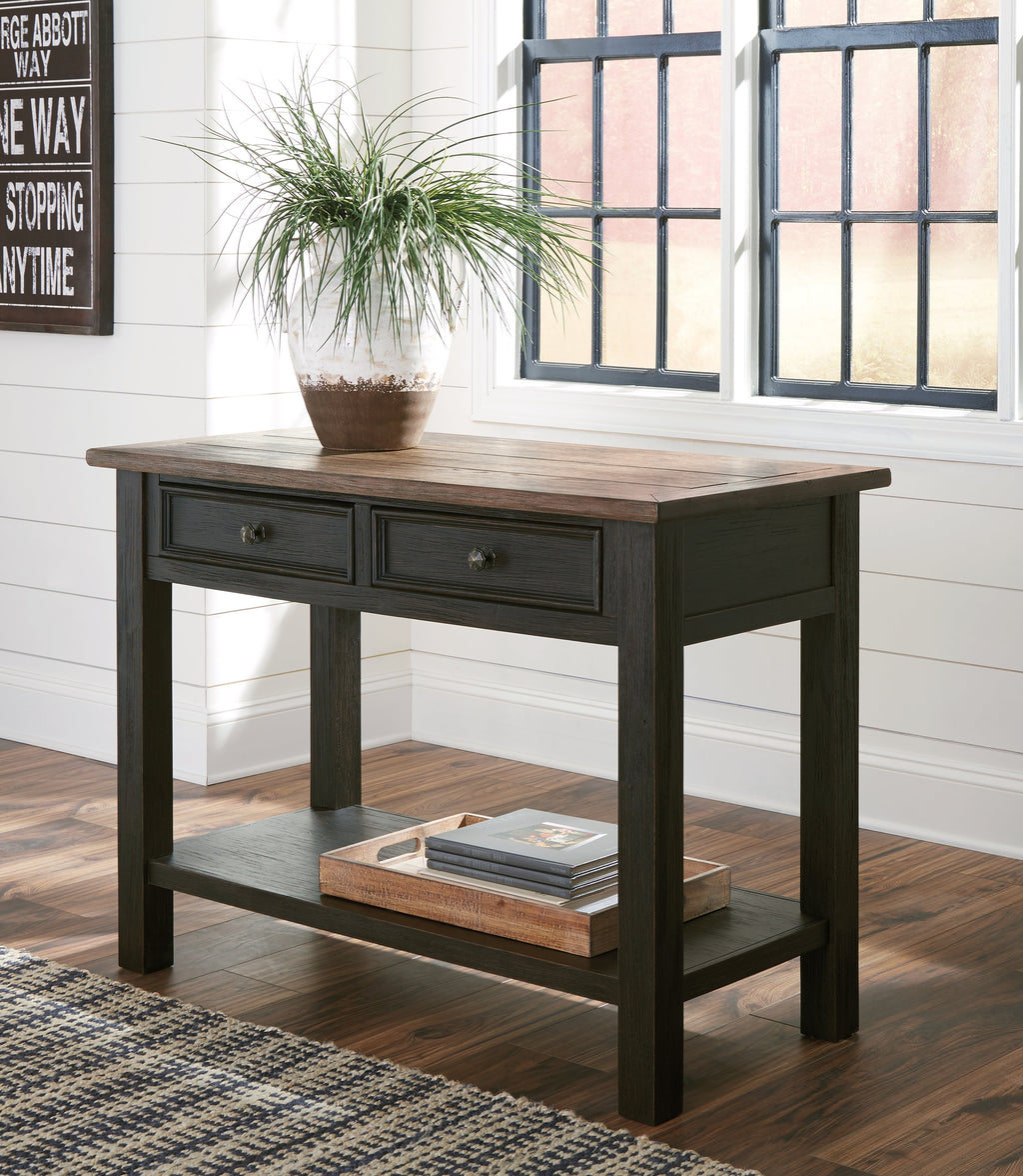 Tyler Creek Grayish /Black Coffee Table and 2 End Tables, Brown