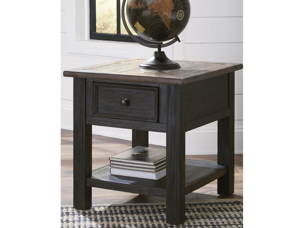 Tyler Creek Grayish Brown/Black End Table