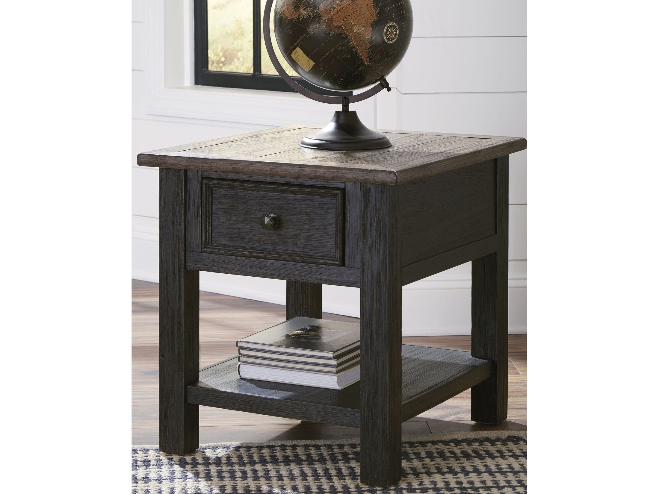 Tyler Creek Grayish Brown/Black End Table