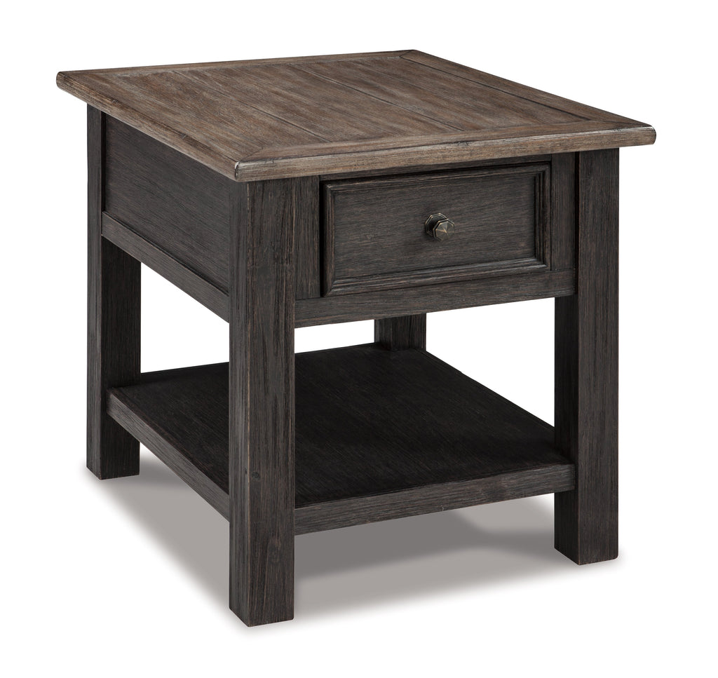 Tyler Creek Grayish Brown/Black End Table