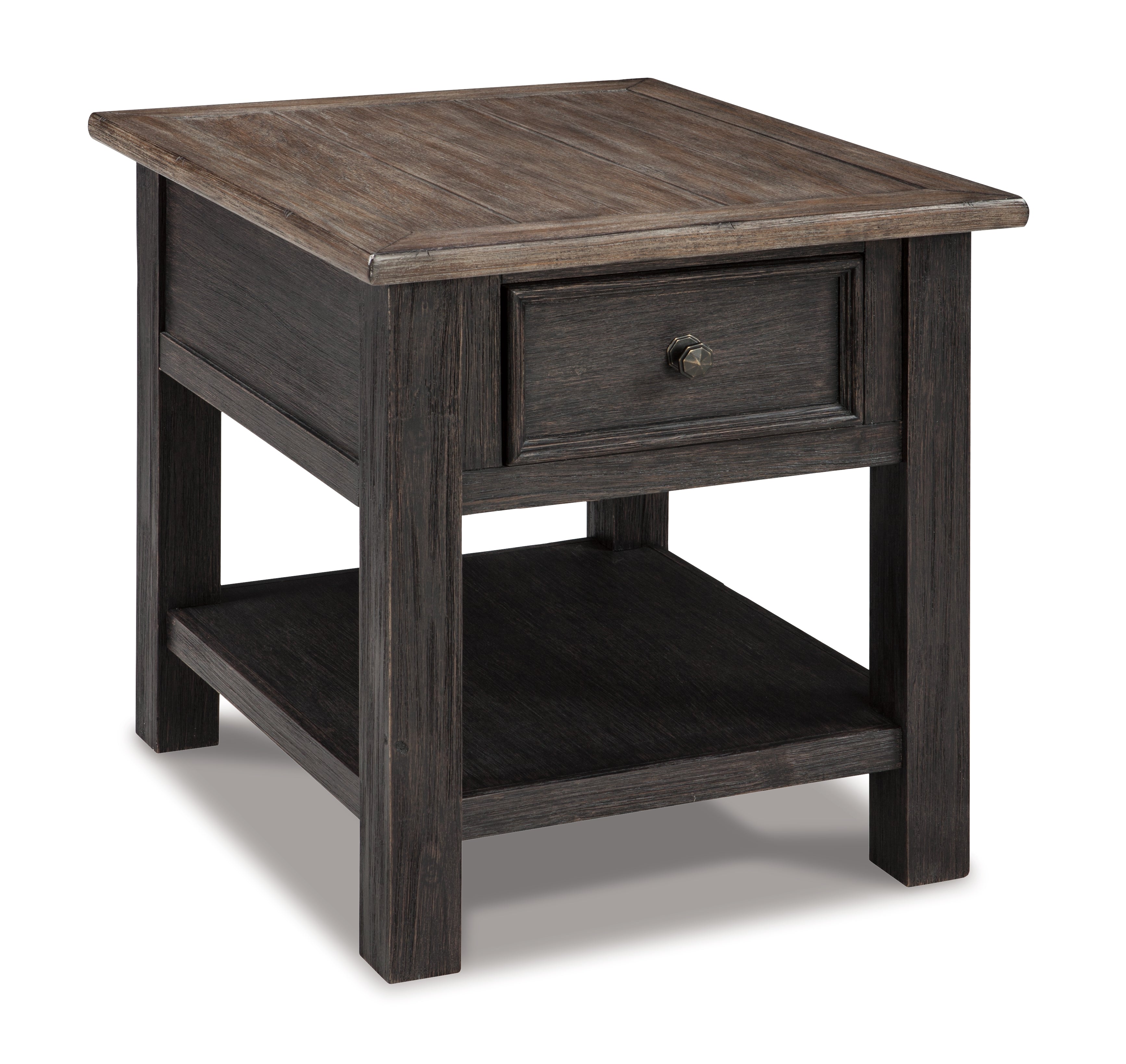 Tyler Creek Grayish Brown/Black End Table