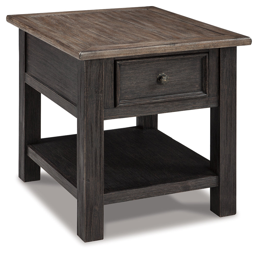 Tyler Creek Grayish Brown/Black End Table