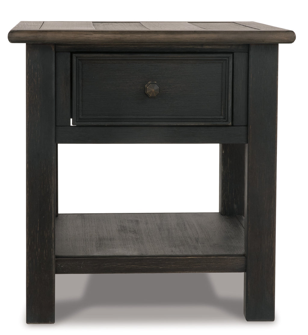 Tyler Creek Grayish Brown/Black End Table