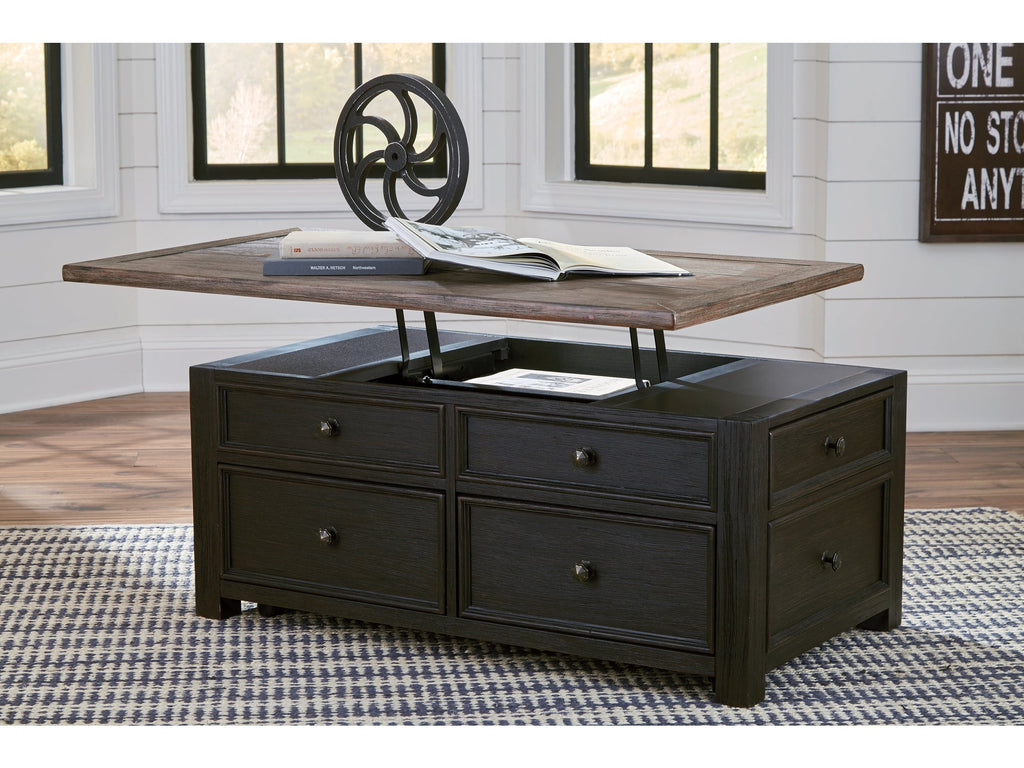 Tyler Creek Grayish Brown/Black Lift Top Coffee Table