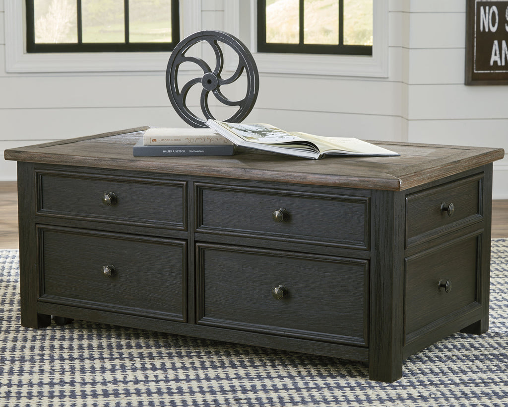 Tyler Creek Grayish Brown/Black Lift Top Coffee Table