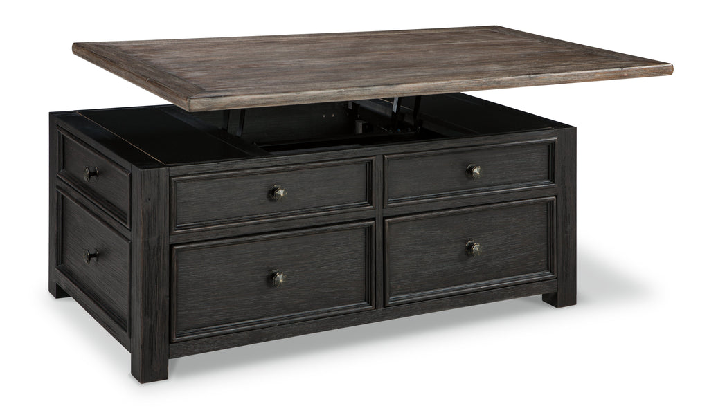 Tyler Creek Grayish Brown/Black Lift Top Coffee Table