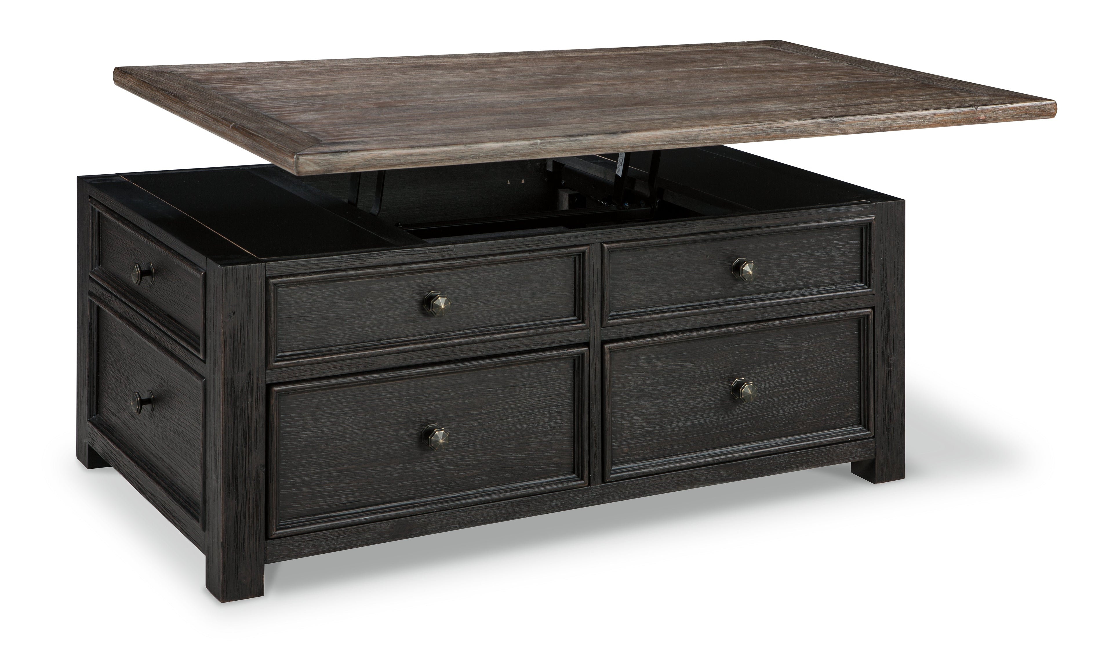 Tyler Creek Grayish Brown/Black Lift Top Coffee Table
