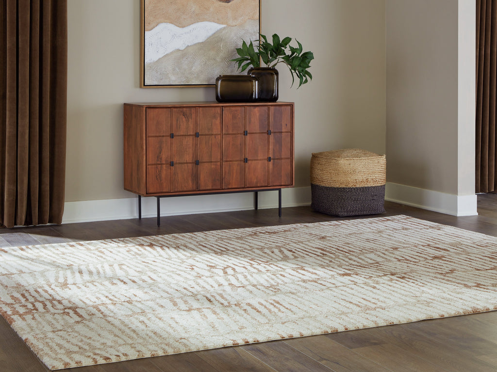 Uduak Cream/Tan/Rust Large Rug