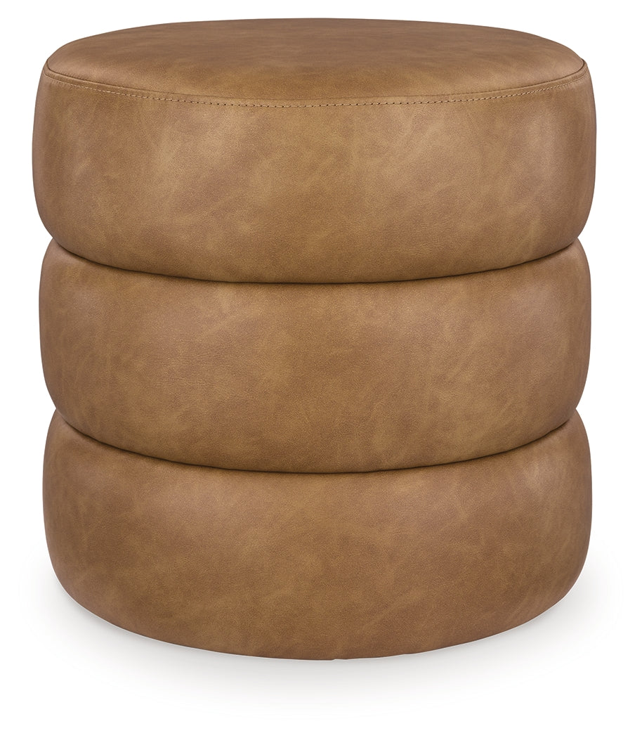 Ummi Caramel Swivel Accent Ottoman
