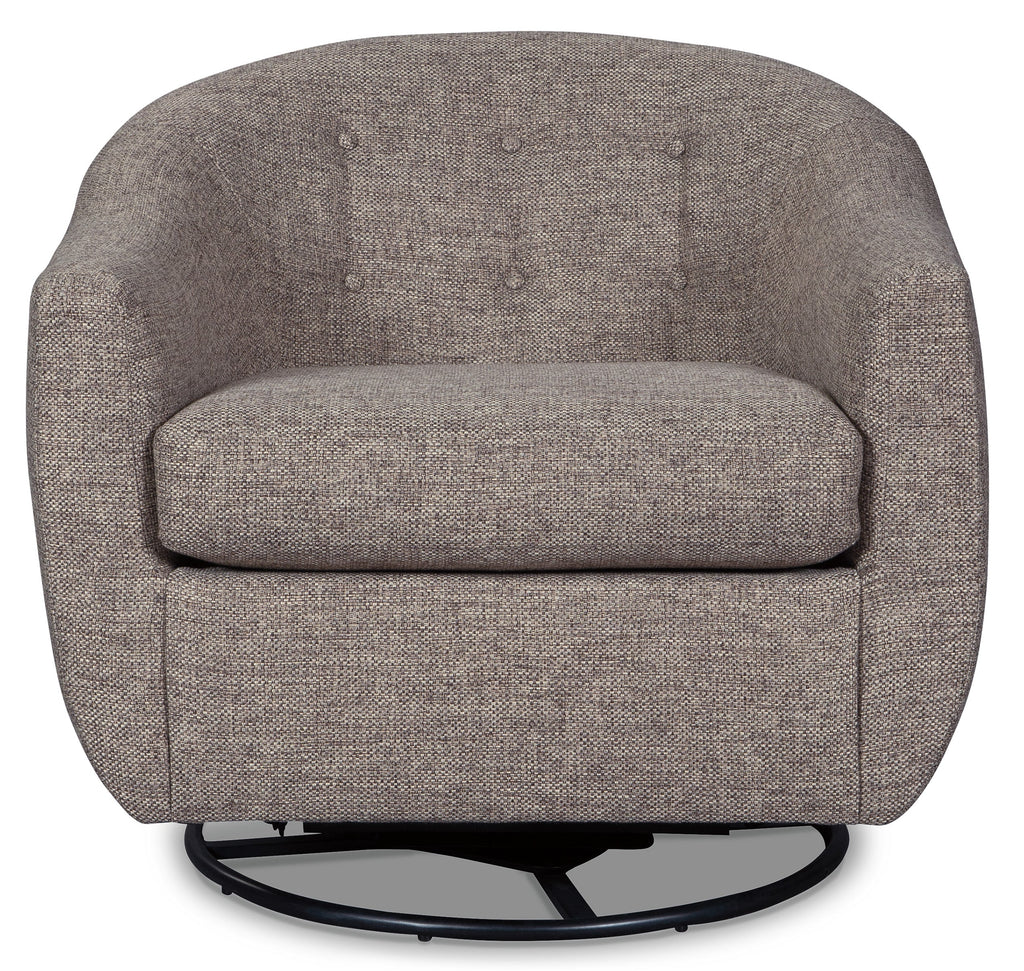 Upshur Taupe Swivel Glider Accent Chair