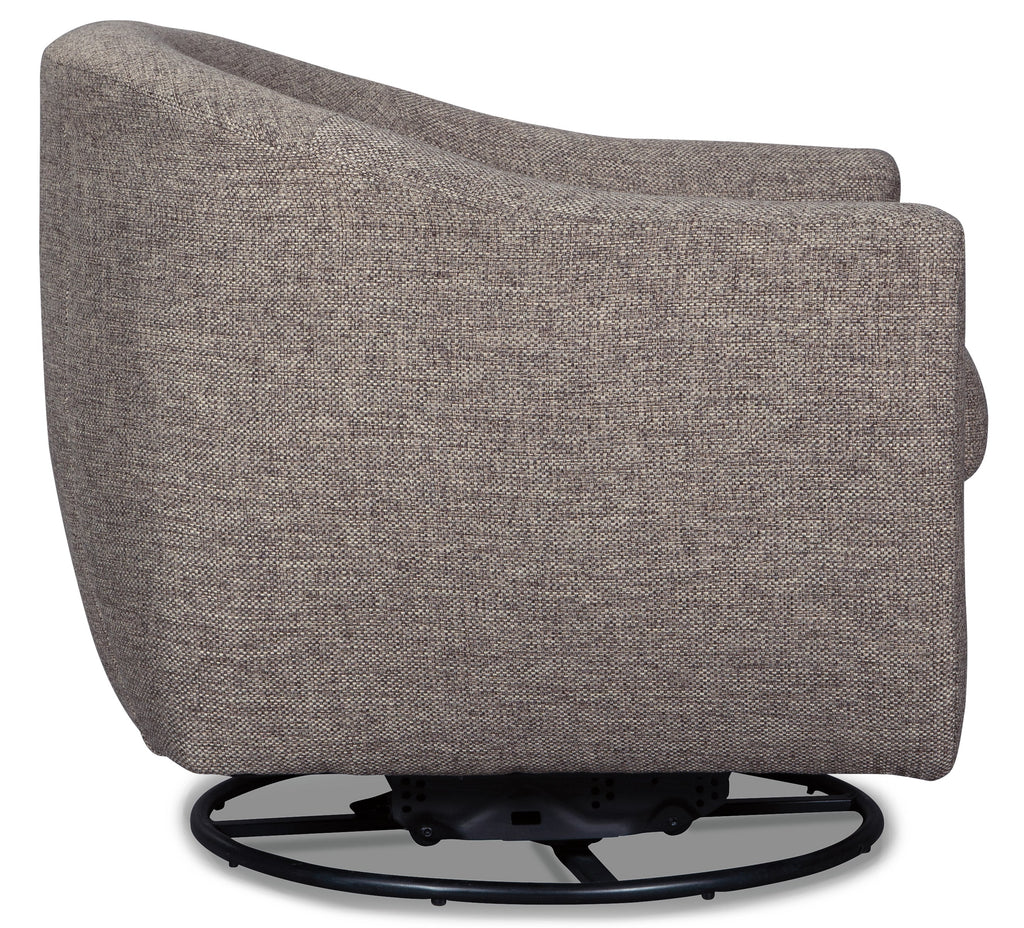 Upshur Taupe Swivel Glider Accent Chair