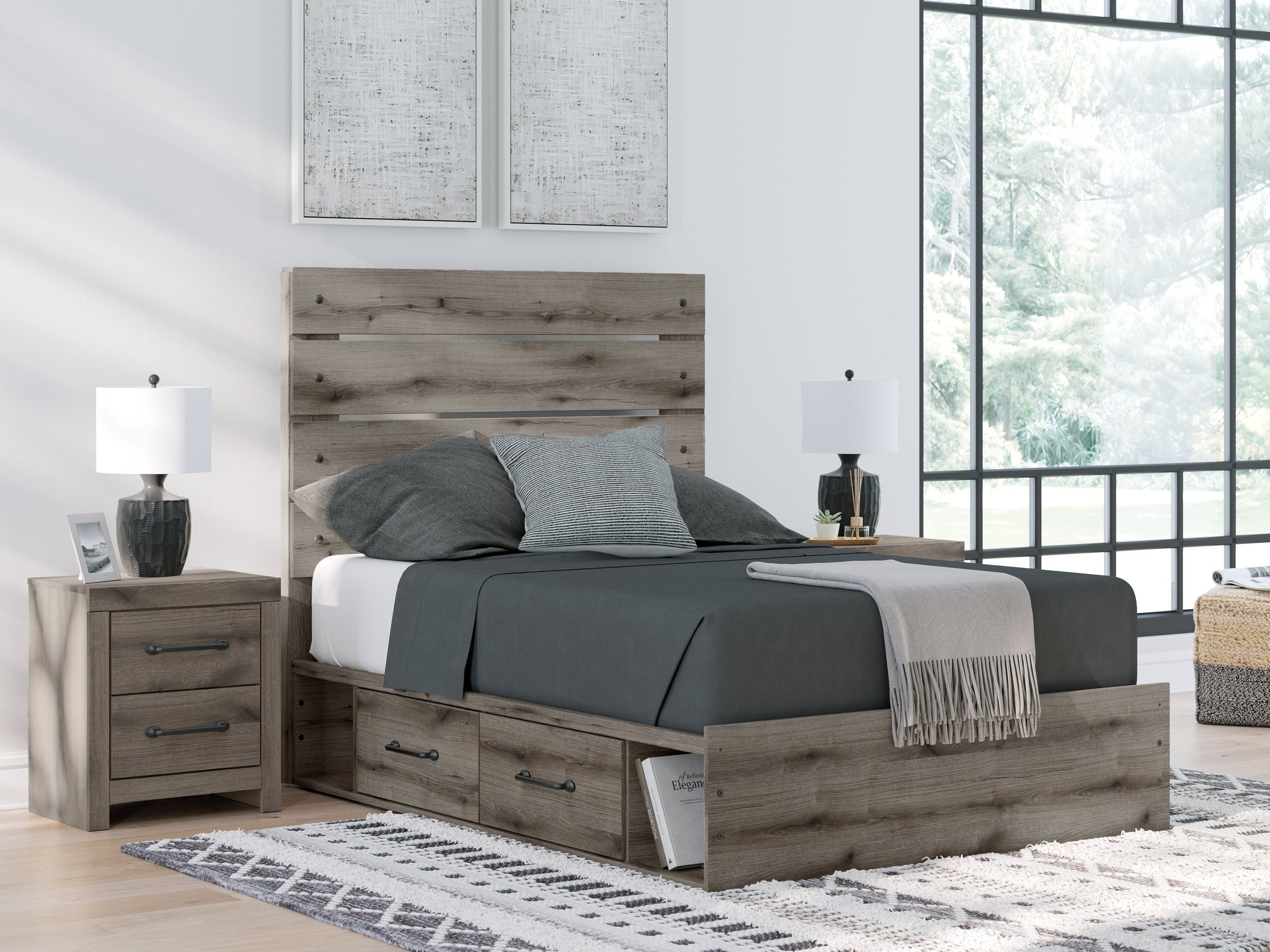 Urbanoore Brown Full Panel Storage Youth Bed
