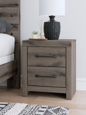 Urbanoore Brown Gray 22" 2 Drawer Charging Nightstand