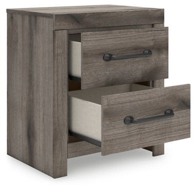 Urbanoore Brown Gray 22" 2 Drawer Charging Nightstand