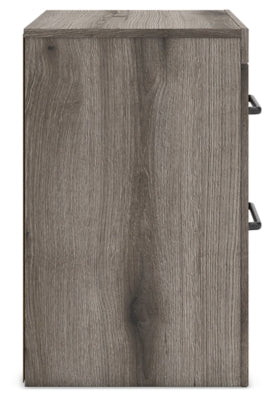 Urbanoore Brown Gray 22" 2 Drawer Charging Nightstand