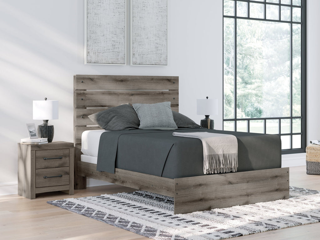 Urbanoore Brown Gray Queen Panel Bed