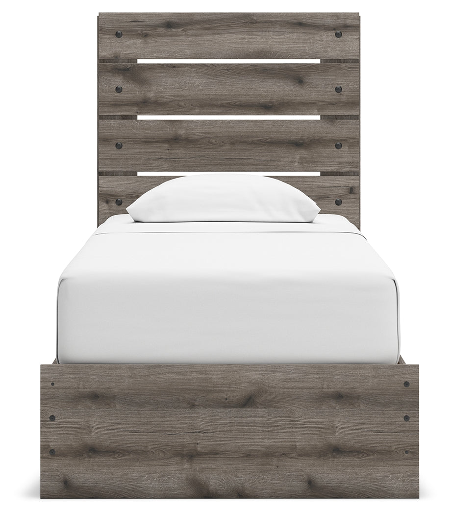 Urbanoore Brown Gray Twin Panel Storage Youth Bed