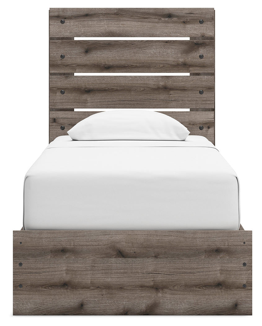 Urbanoore Brown Gray Twin Panel Youth Bed with Storage
