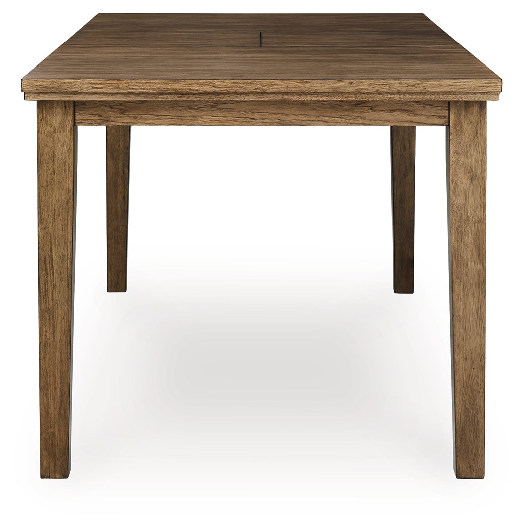 Urbinforte Light Counter Height Extension Dining Table and 6 Barstools, Brown