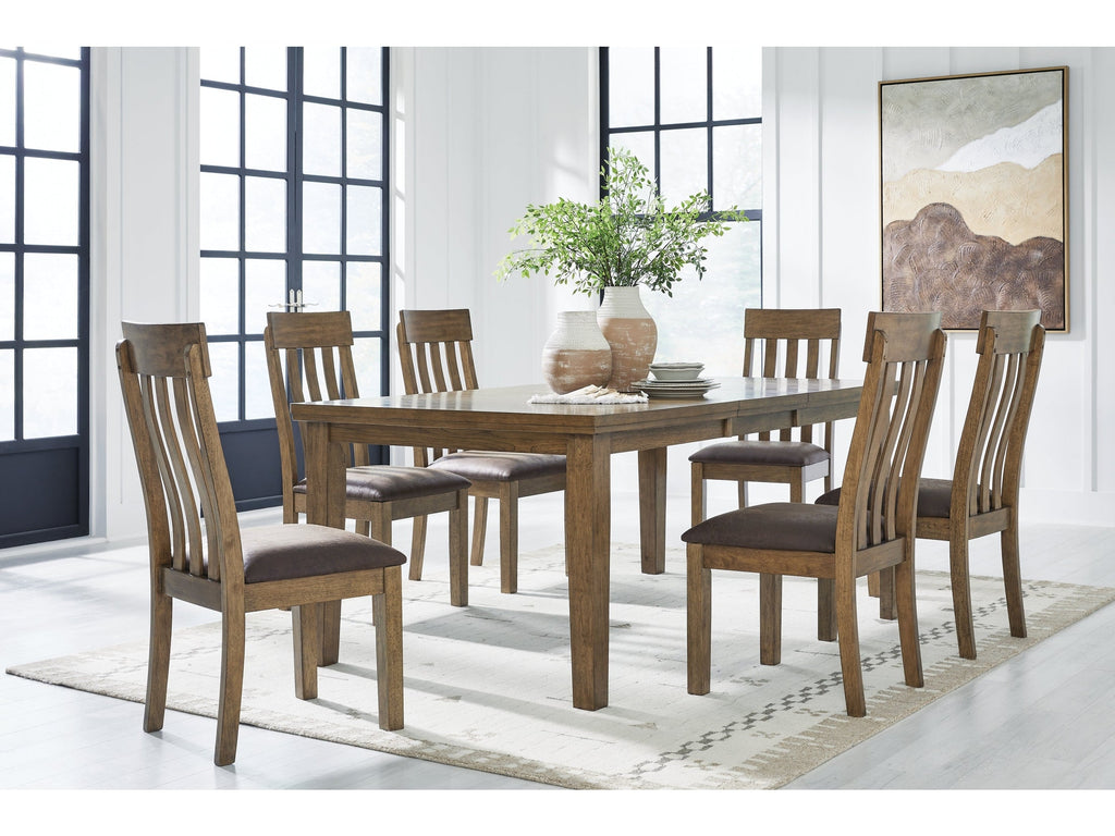 Urbinforte Light Brown Extension Dining Table and 6 Chairs