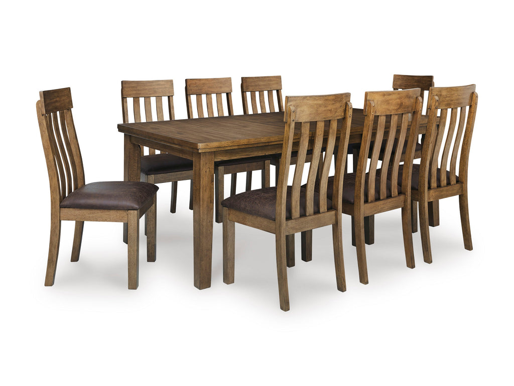 Urbinforte Light Brown Extension Dining Table and 8 Chairs