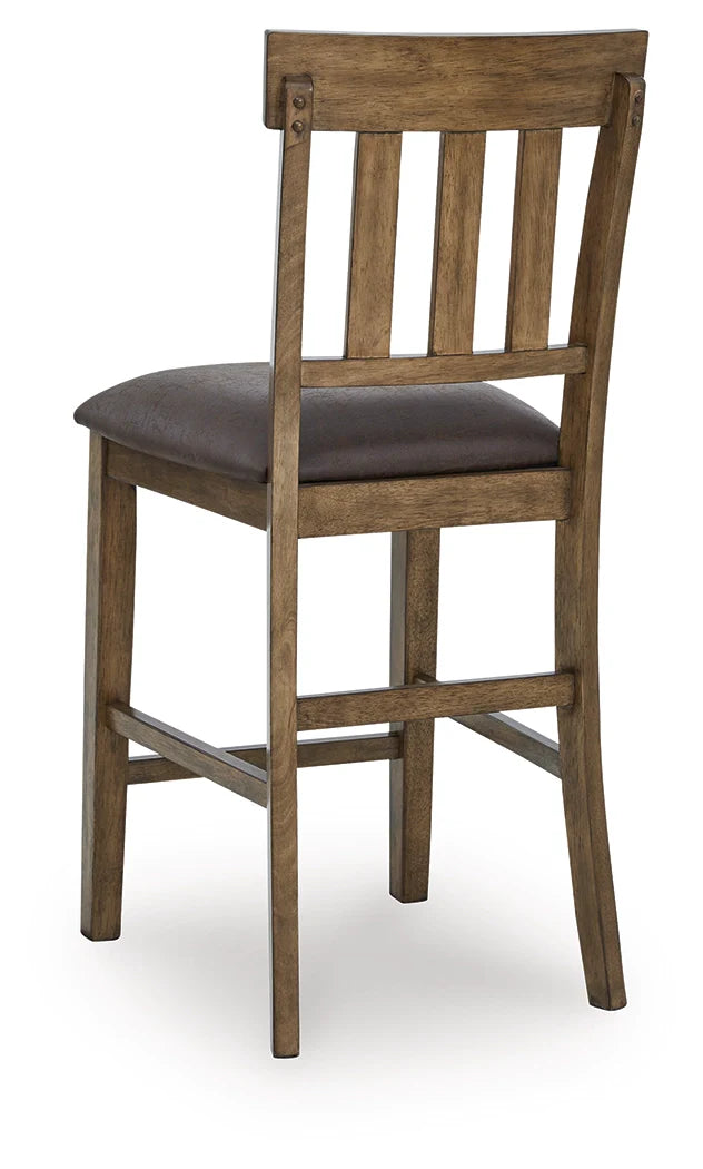 Urbinforte Light Brown Upholstered Barstool (Set of 2)