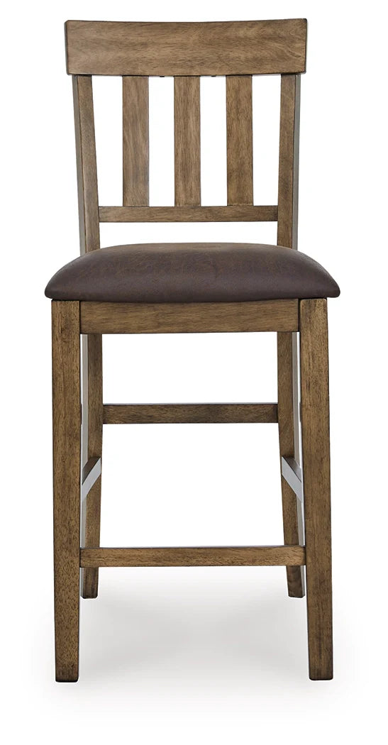 Urbinforte Light Brown Upholstered Barstool (Set of 2)